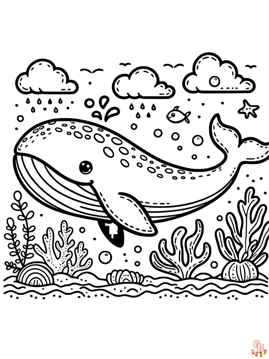 Printable whale coloring pages Free
