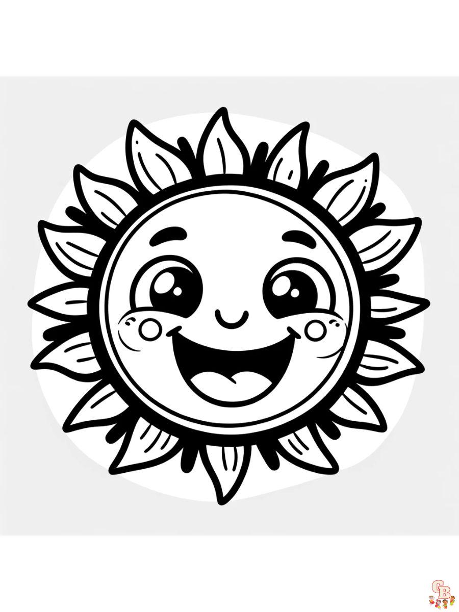 Printale cute sun coloring pages free