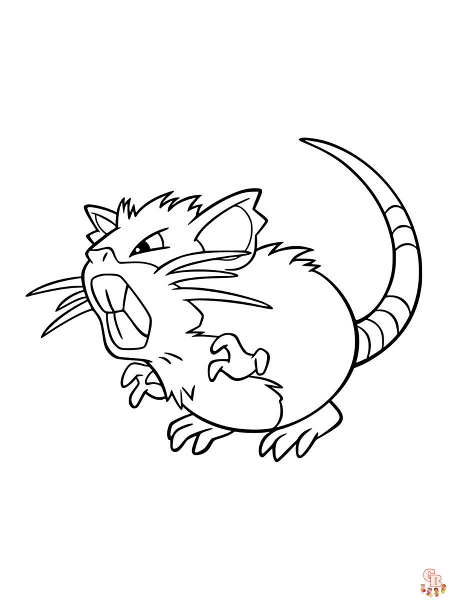 Raticate Coloring pages