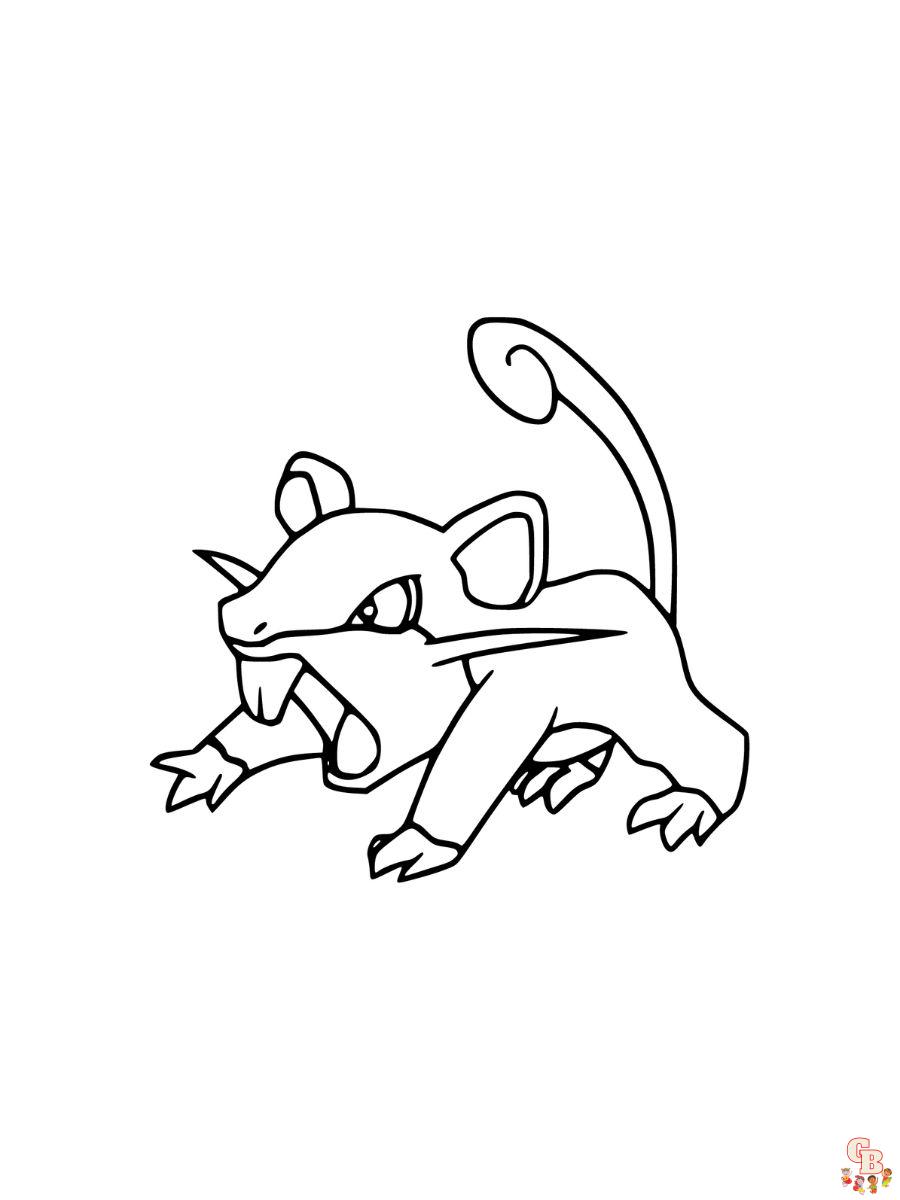 Rattata Coloring pages