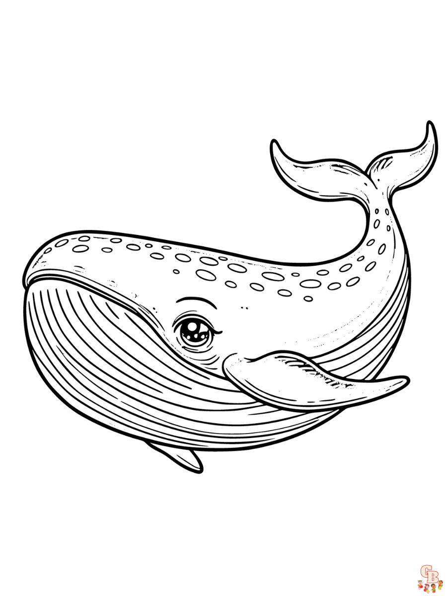 Realistic Whale Coloring Pages for kids