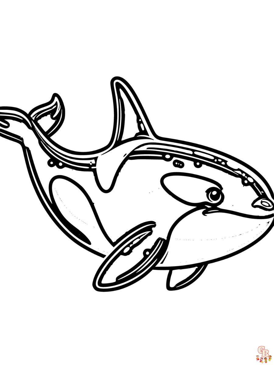 Realistic Whale Coloring Pages to print