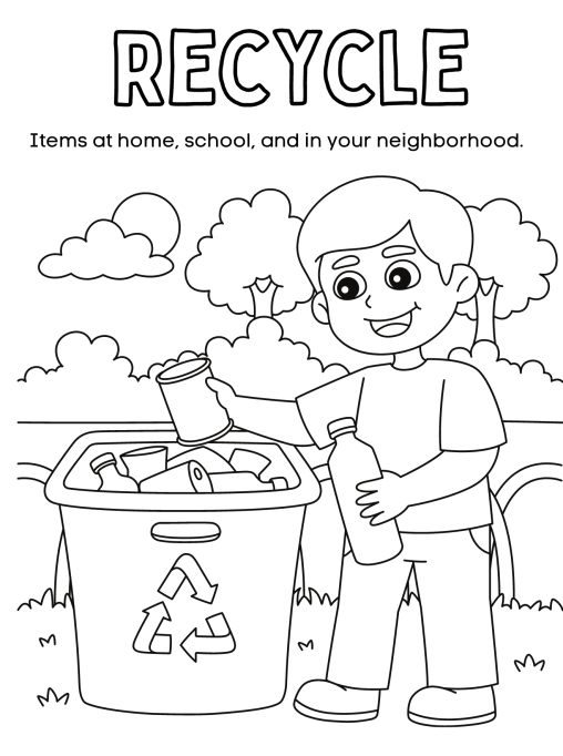 Printable Recycling Coloring Pages Free For Kids And Adults