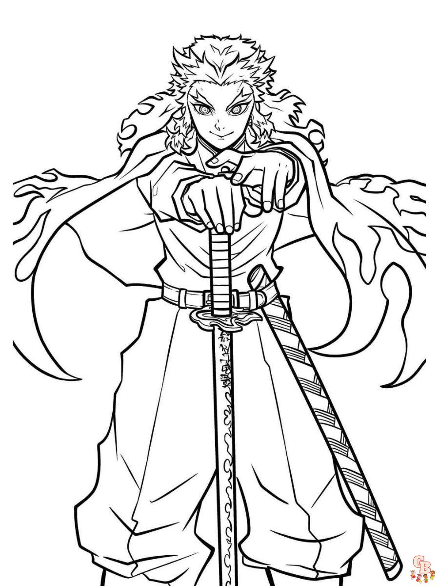 Rengoku Coloring Pages free