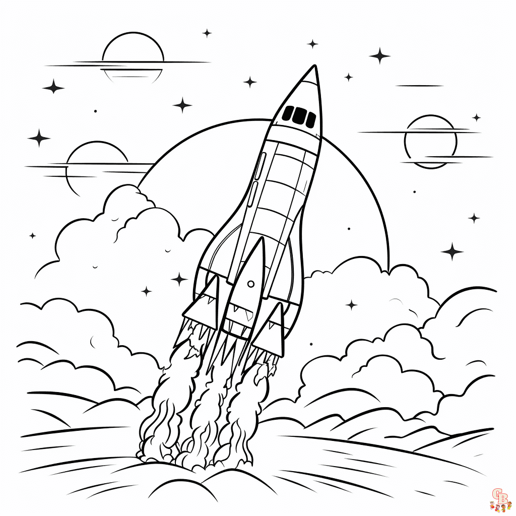 Rocket coloring page printable
