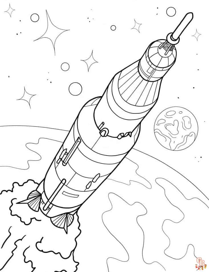 Rocket coloring pages free