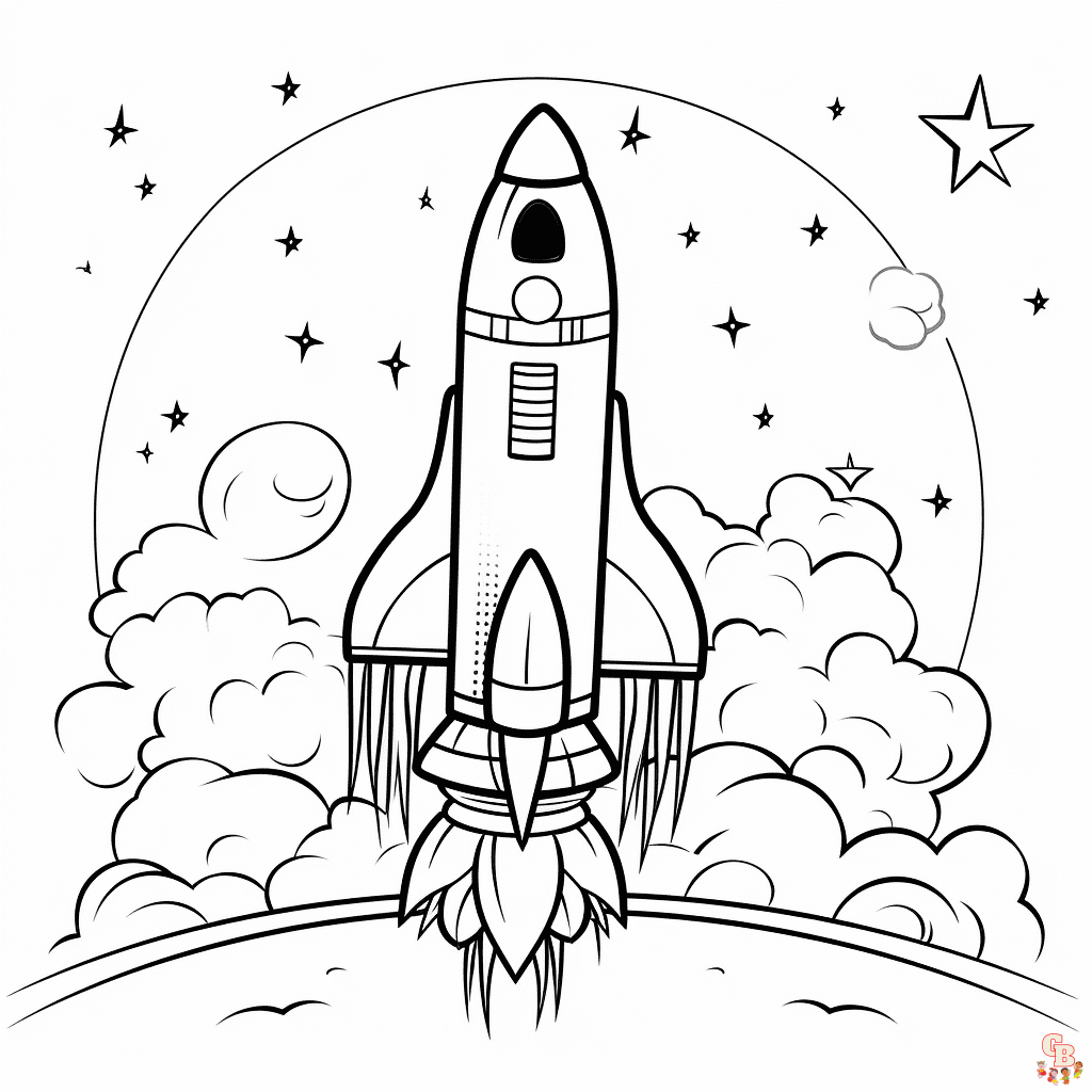 Картинки раскраски космическая ракета (54 фото)