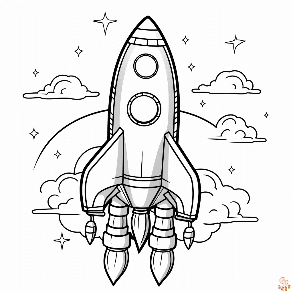 Rocket coloring pages to print