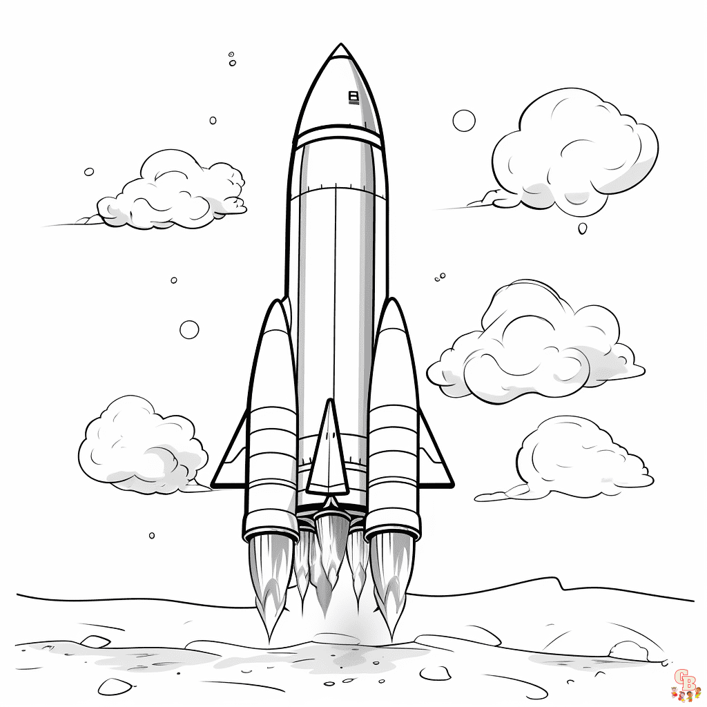 Rocket coloring sheet printable