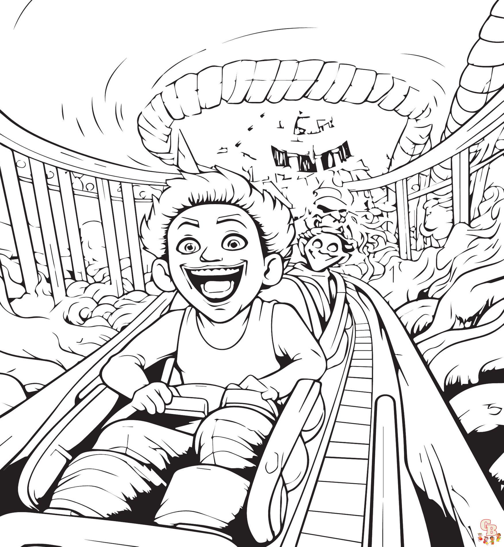 Roller Coaster Coloring Pages