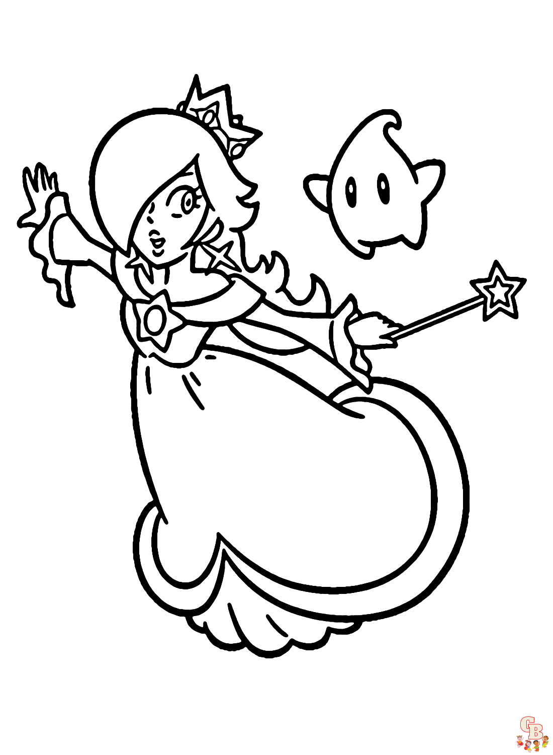 rosalina and peach coloring pages