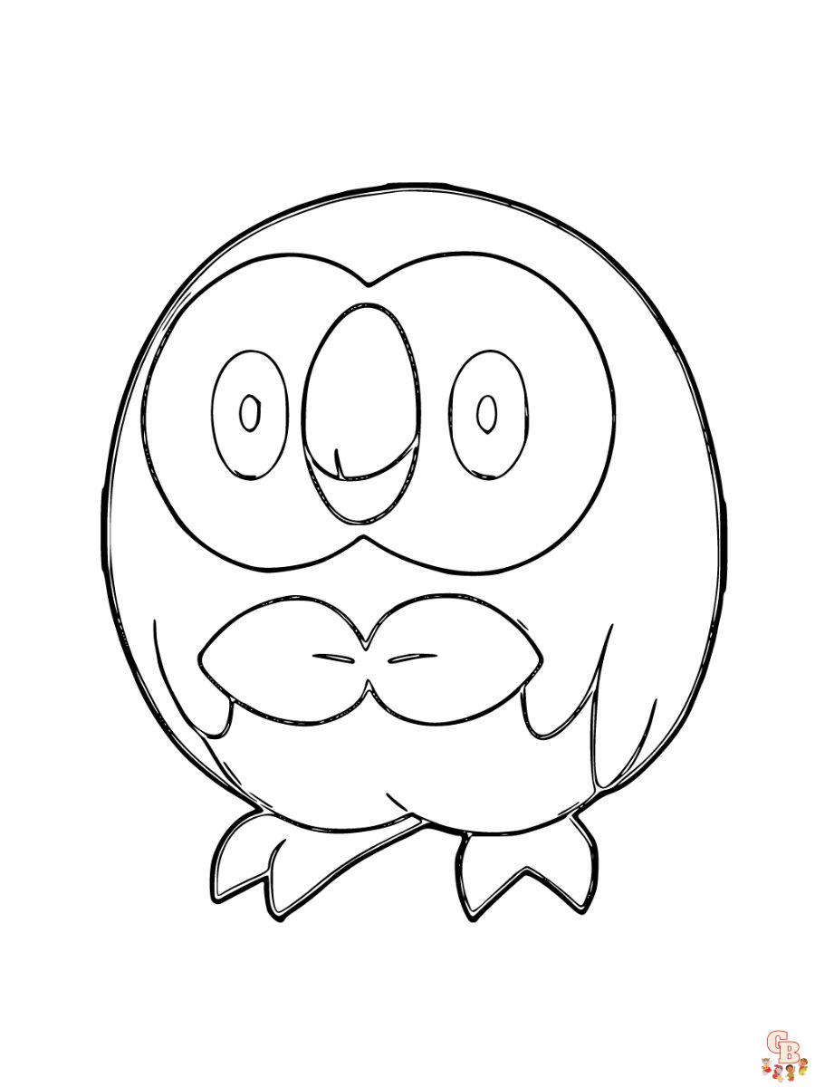 Rowlet coloring page