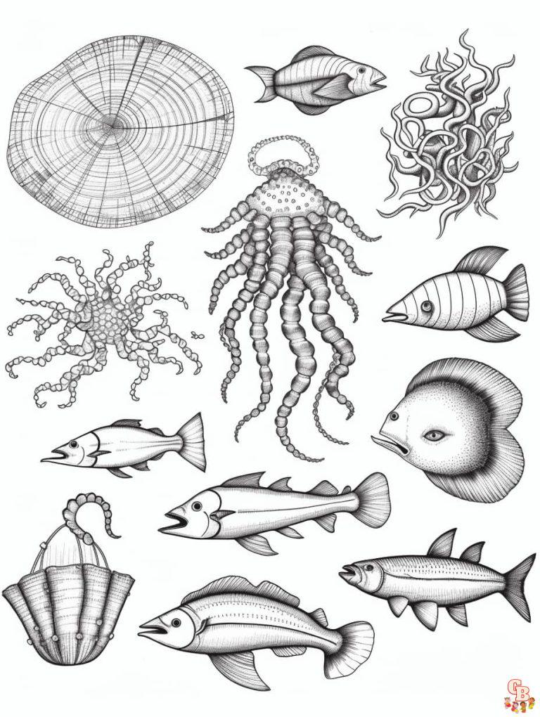 Free Sea Animals Colouringcoloring Pack Cartoon For C - vrogue.co