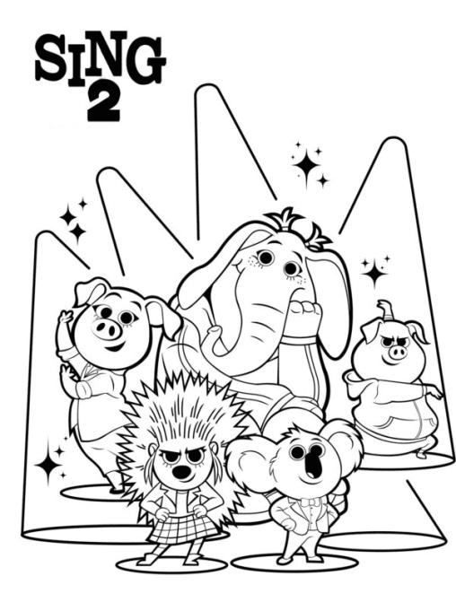 Sing Coloring Pages - Free Printable Sheets for Kids | GBcoloring