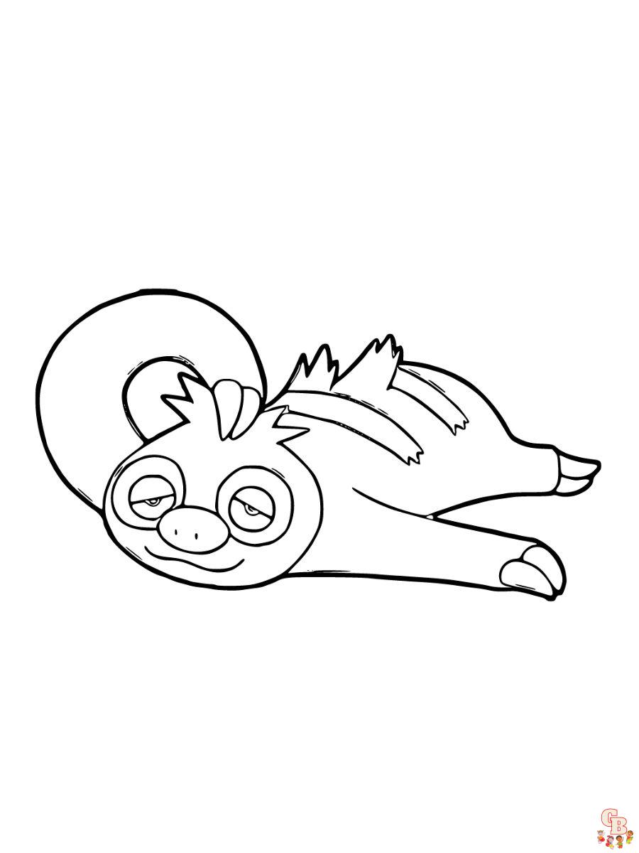 Slakoth coloring pages