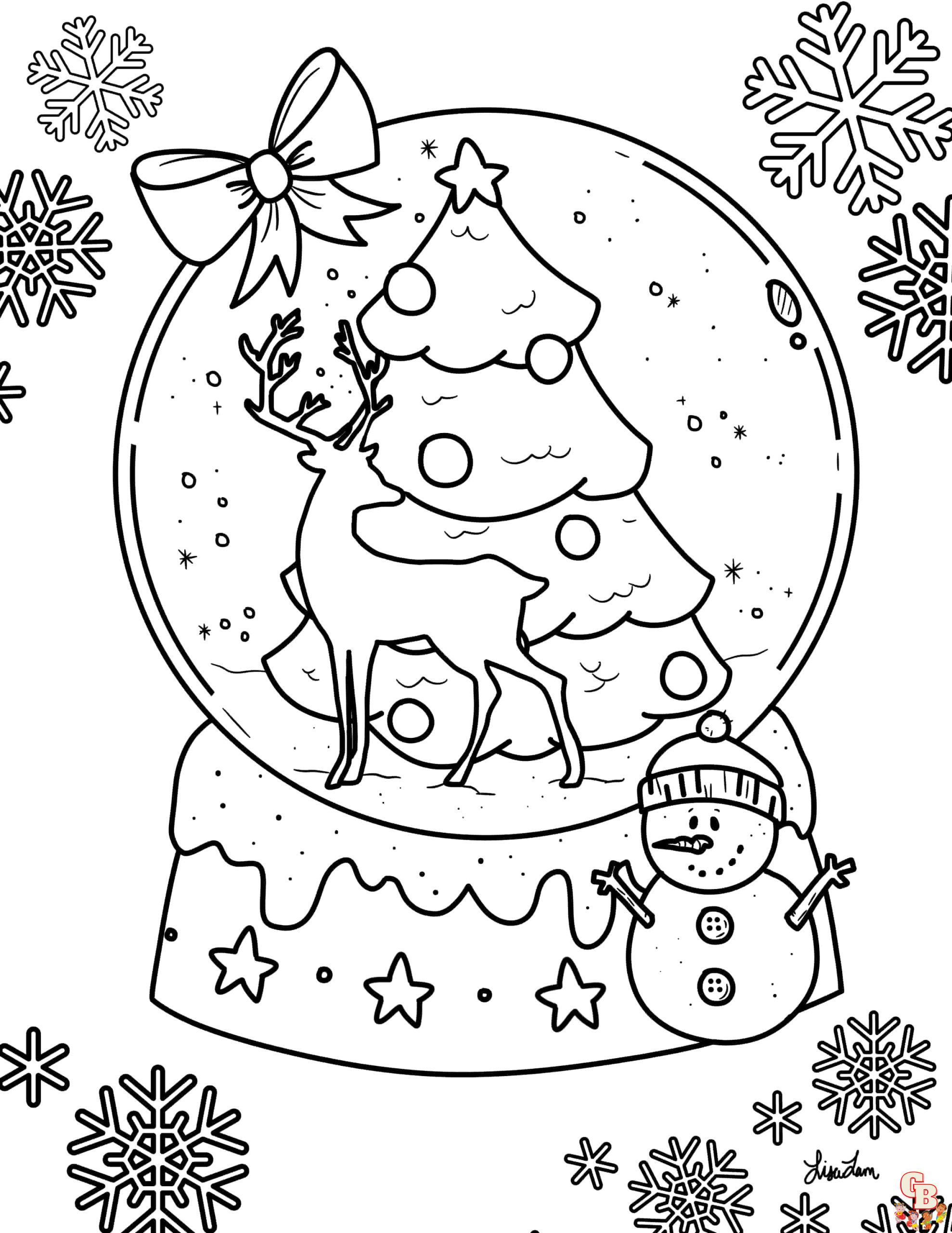 Snowglobe Coloring Pages 3