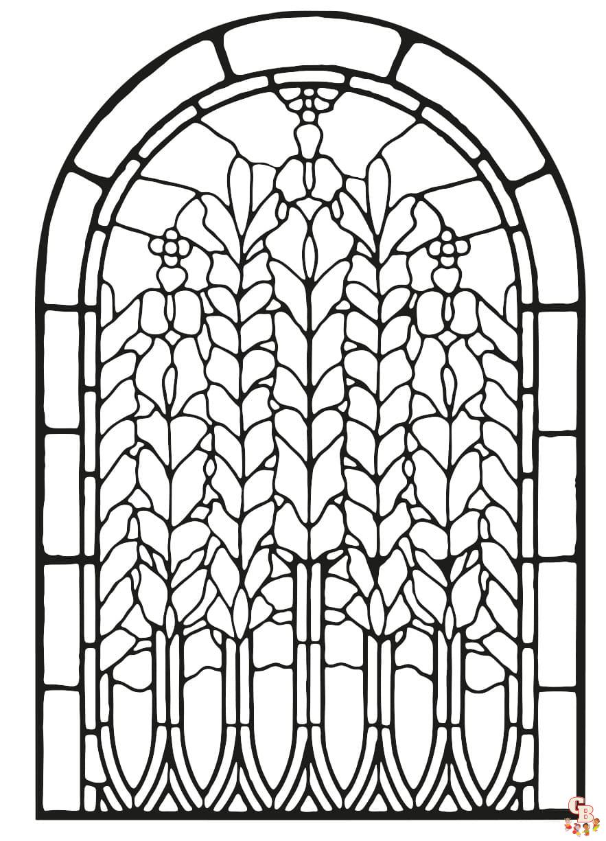 Stained glass Coloring Sheets