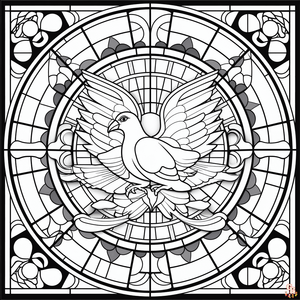 Stained glass coloring pages free