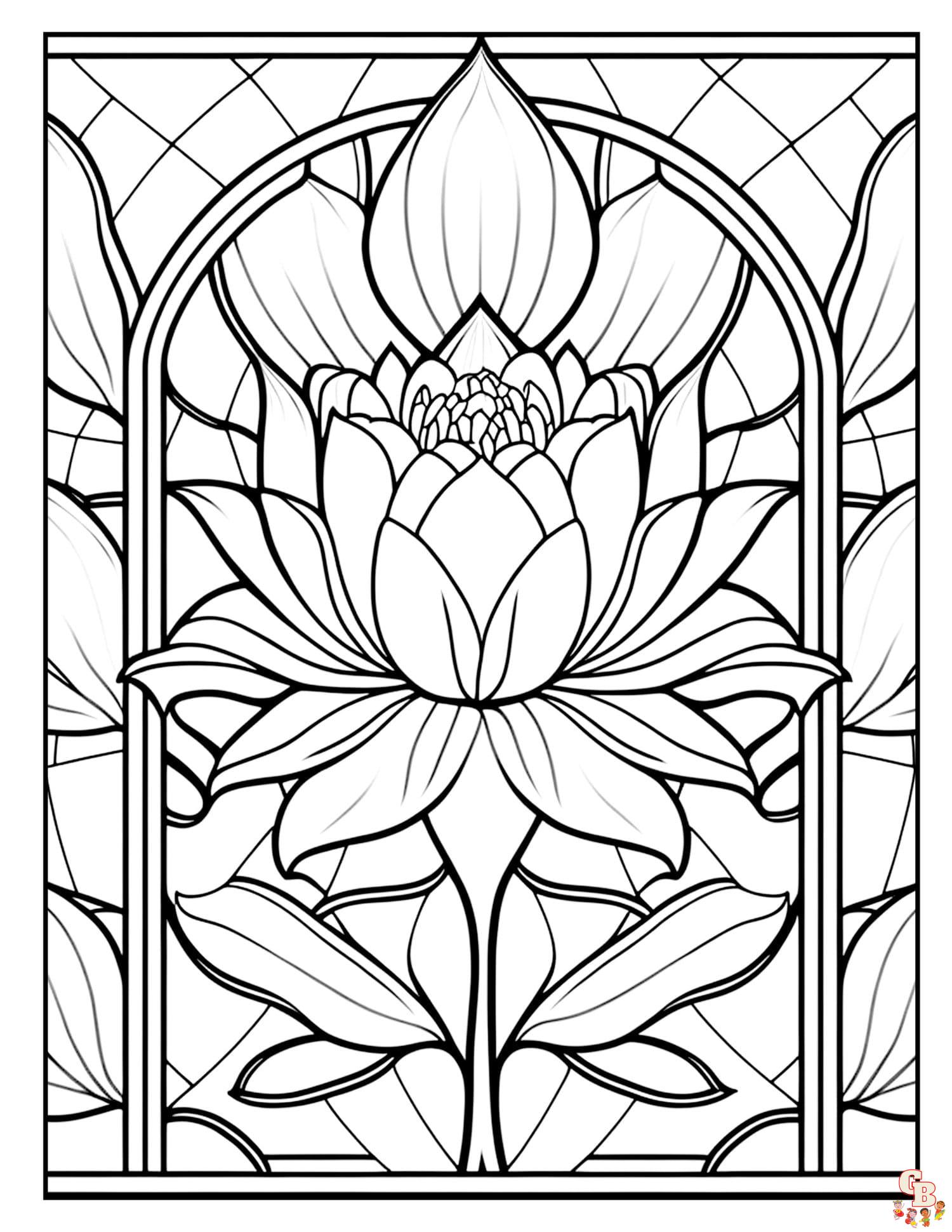 Stained glass coloring pages to print