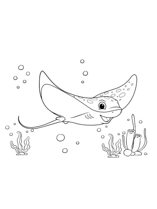 Printable Stingrays Coloring Pages Free For Kids And Adults