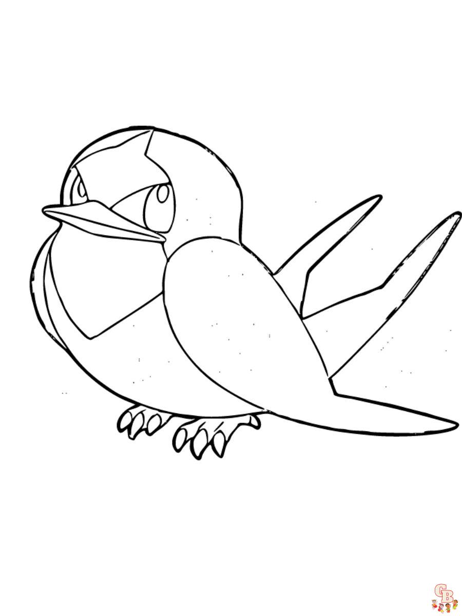 Taillow coloring pages