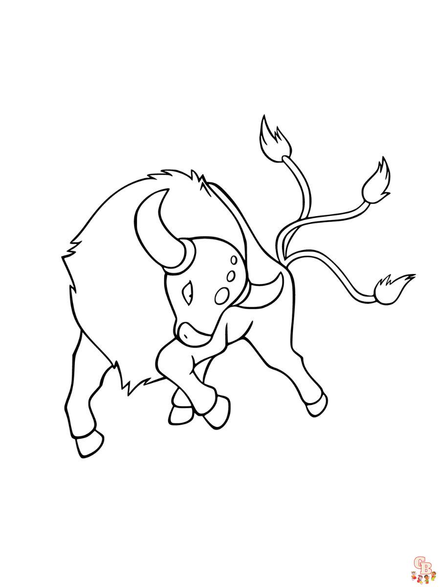 Tauros coloring pages