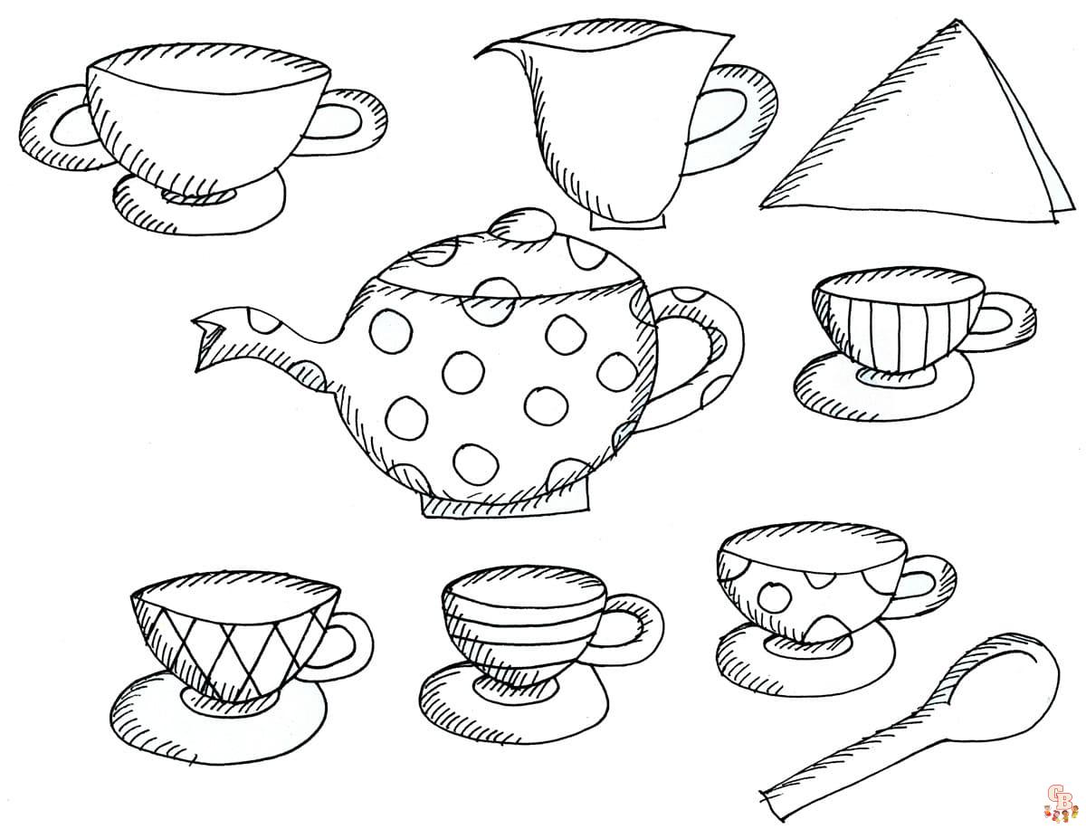 Tea Party Coloring Pages