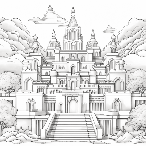 Printable Temple Coloring Pages Free For Kids And Adults