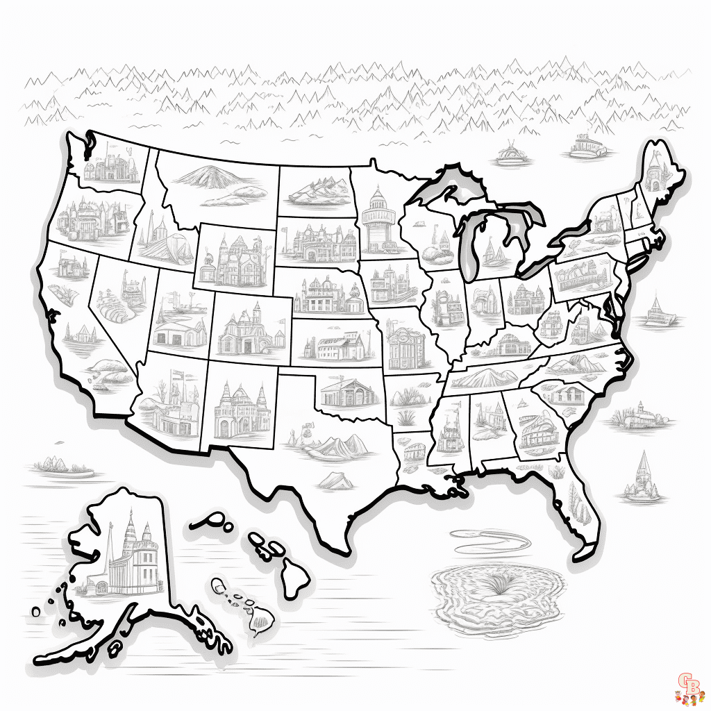 US map Coloring Sheets