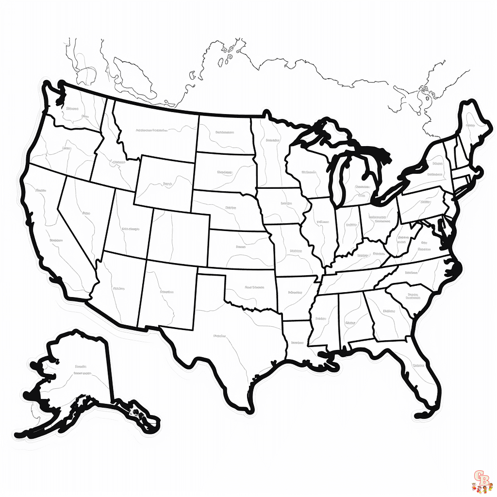 US Map Coloring Pages Free 