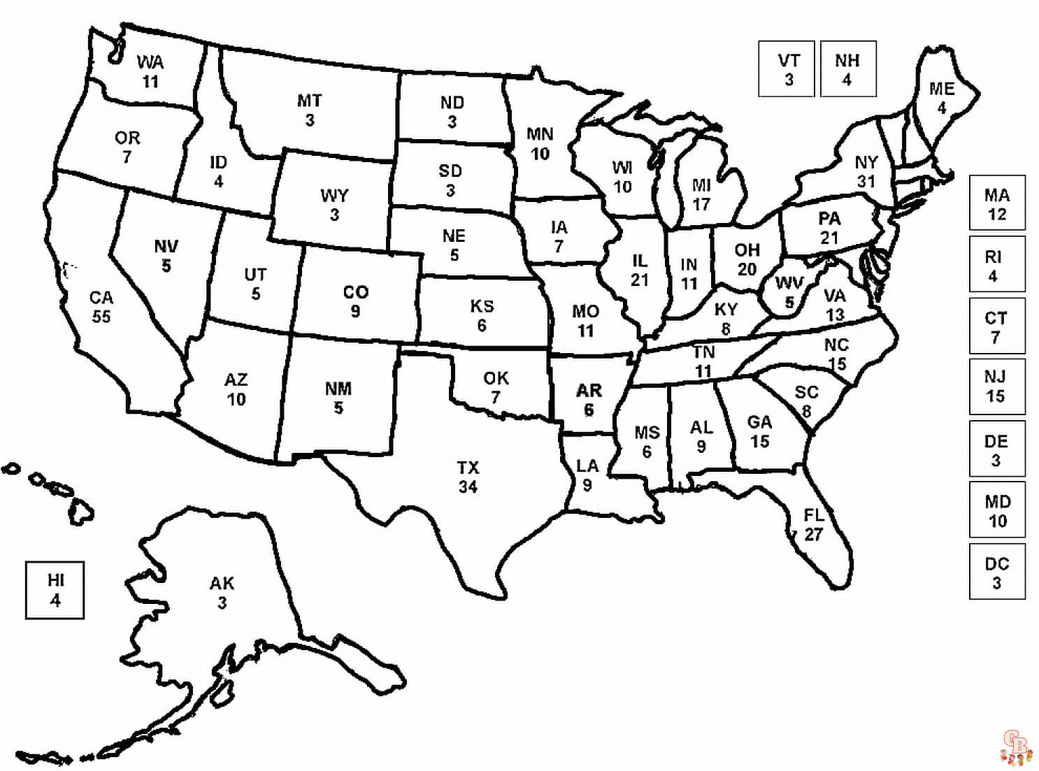 US Map Coloring Pages To Print Free 