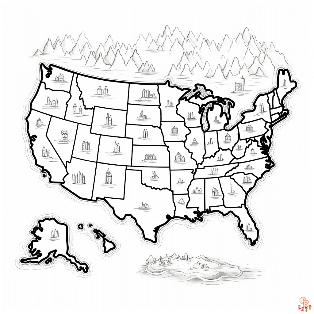 US map coloring pages to print