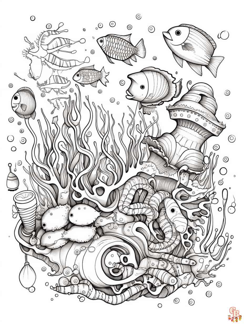Under Sea Coloring Pages easy