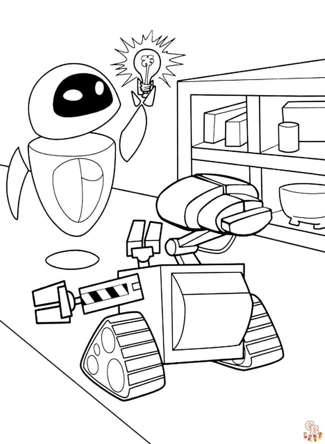 Wall E coloring pages to print