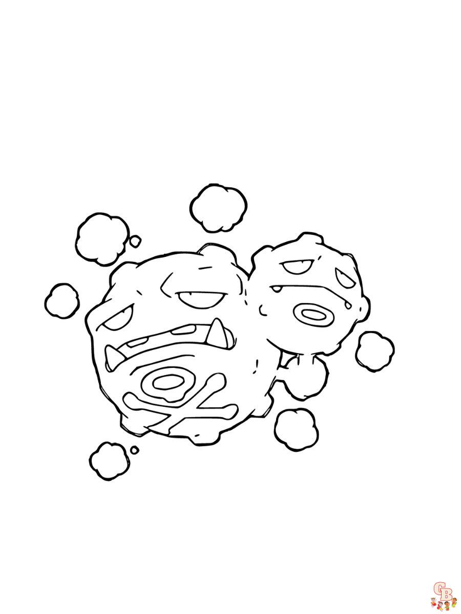 Weezing coloring pages