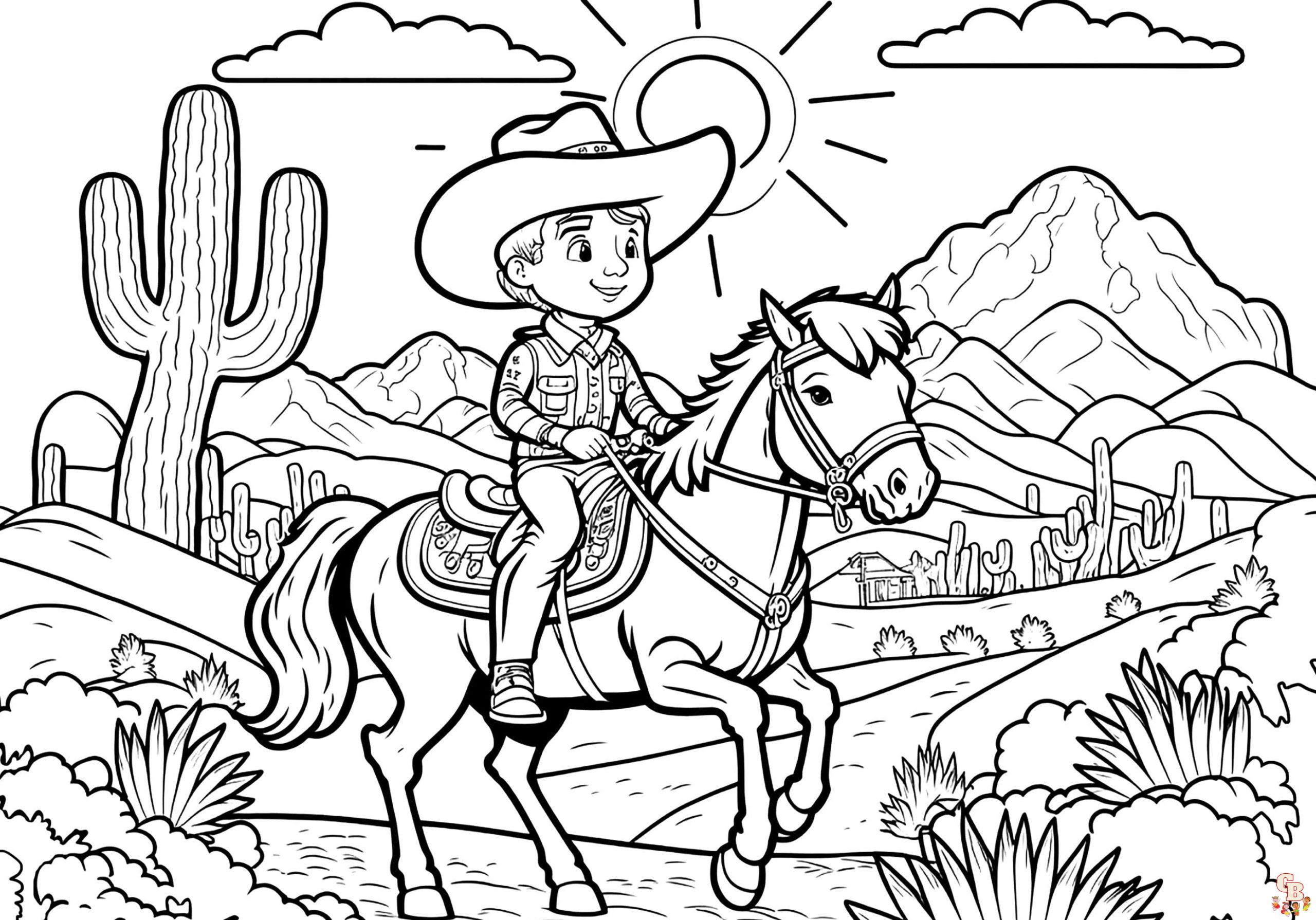 Western coloring pages free printable