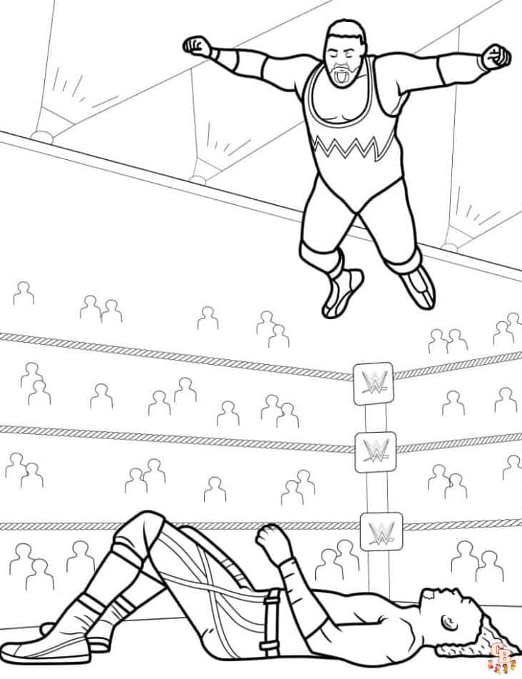 Wrestling coloring pages printable free