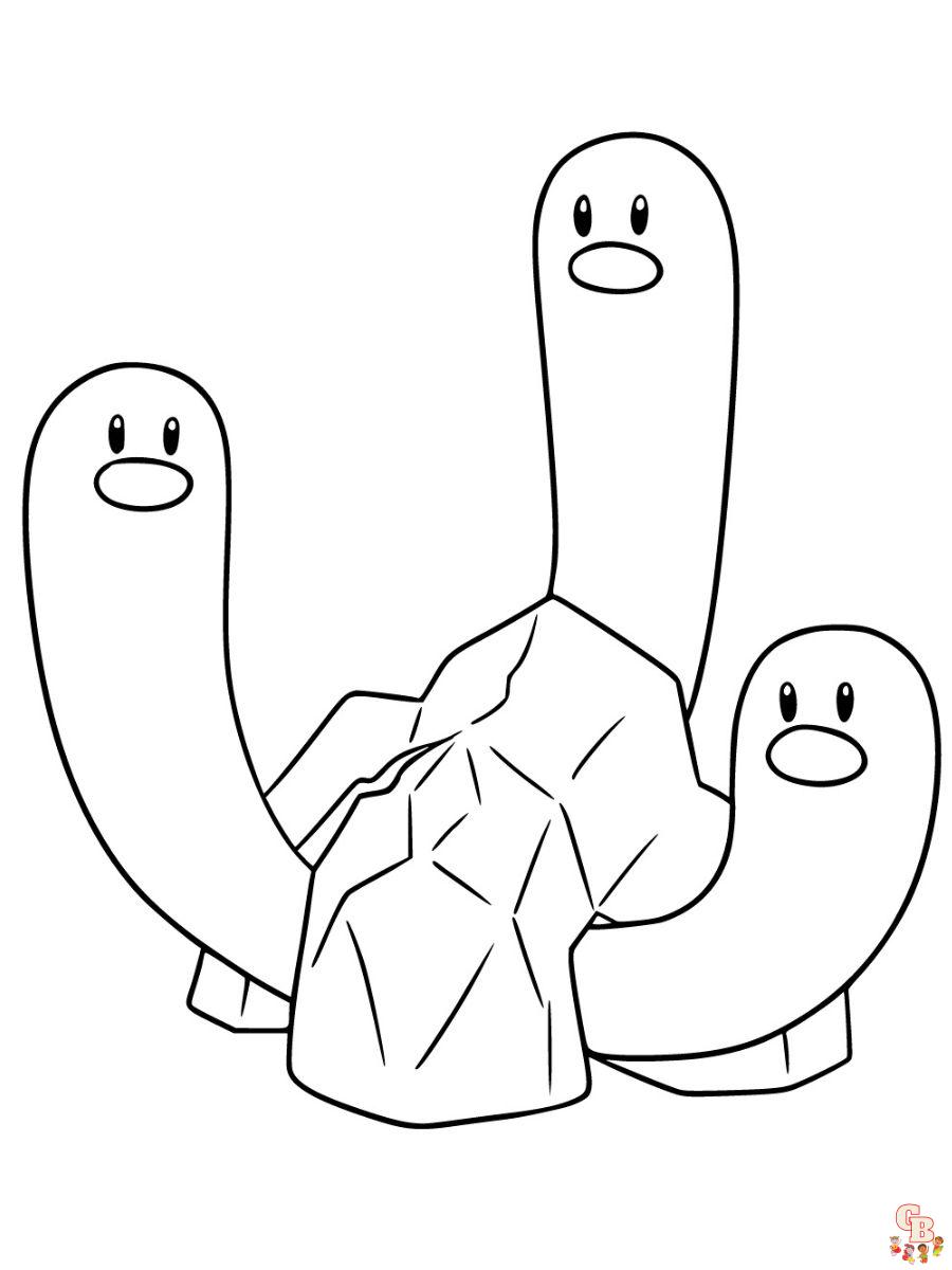 Wugtrio coloring page