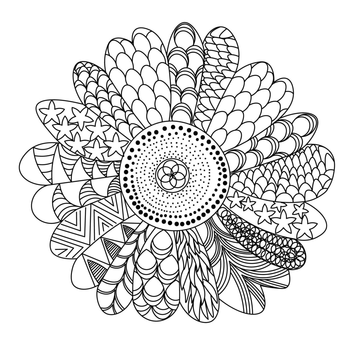 Printable Zentangle Coloring Pages Free For Kids And Adults