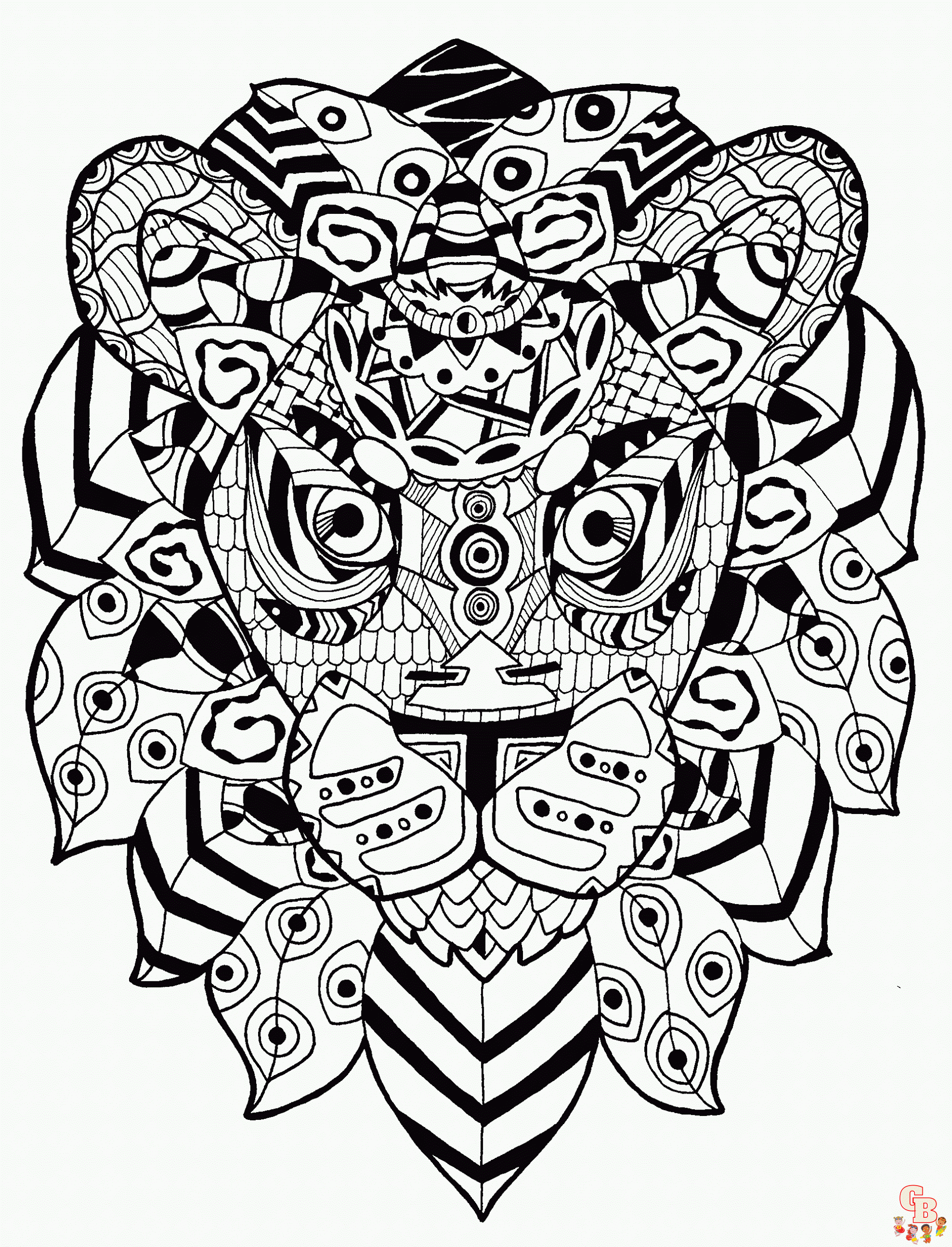 Zentangle coloring pages to print