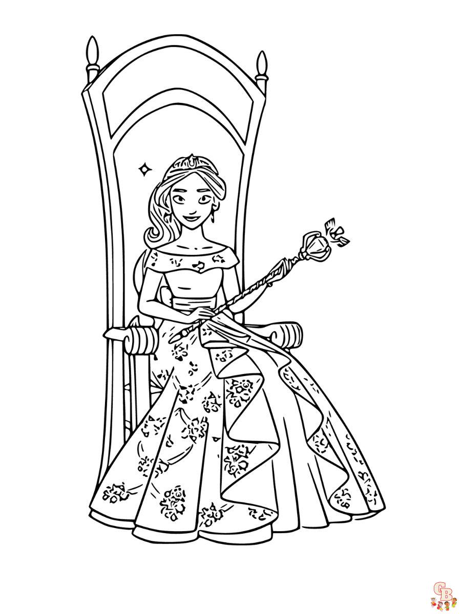 uma página para colorir princesa elena