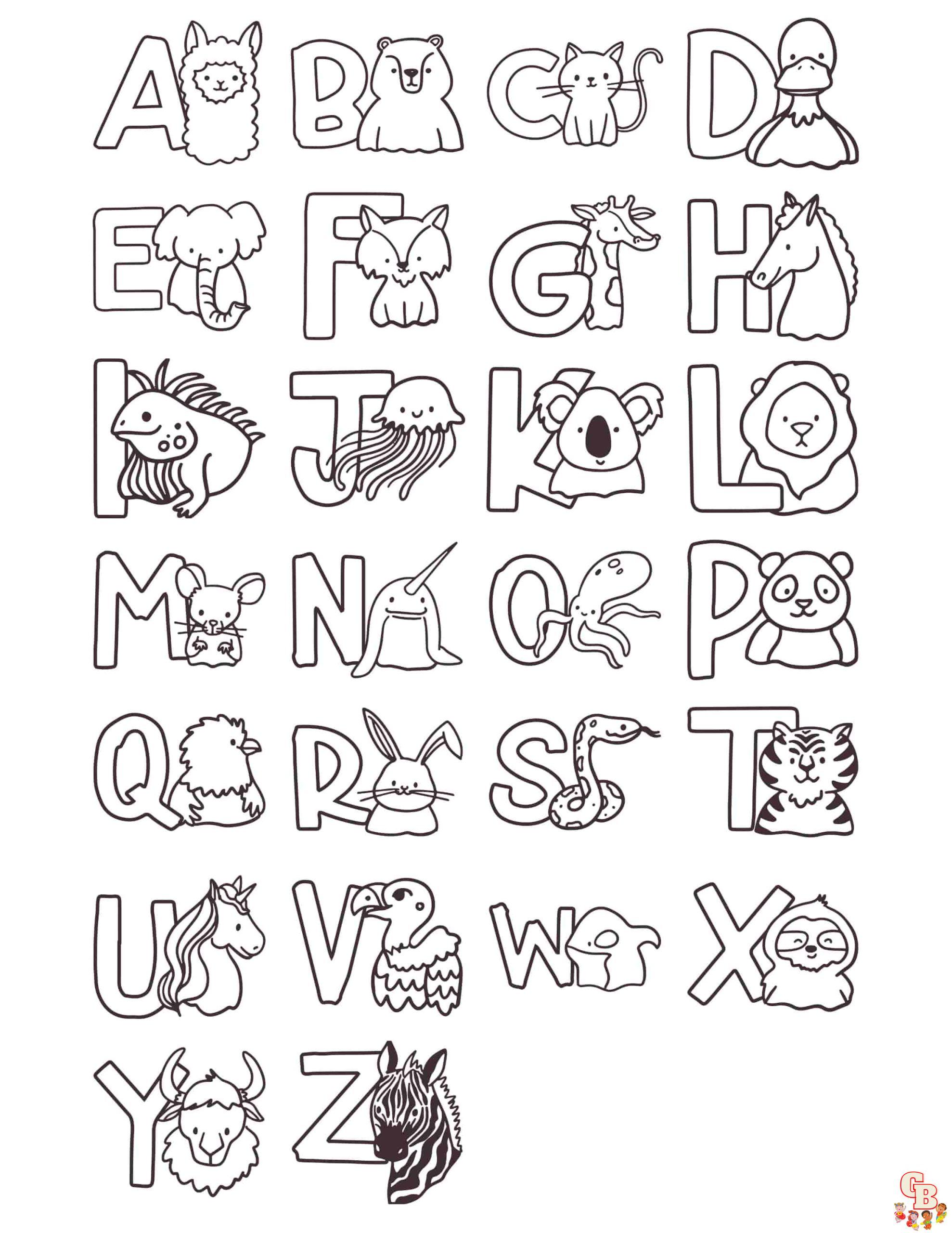 abecedario abc dibujos para colorear