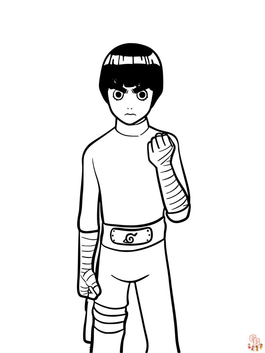 adult rock lee coloring page