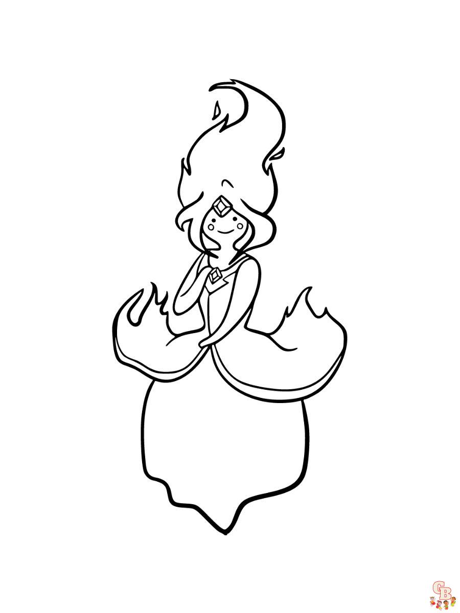 adventure time coloring pages flame princess