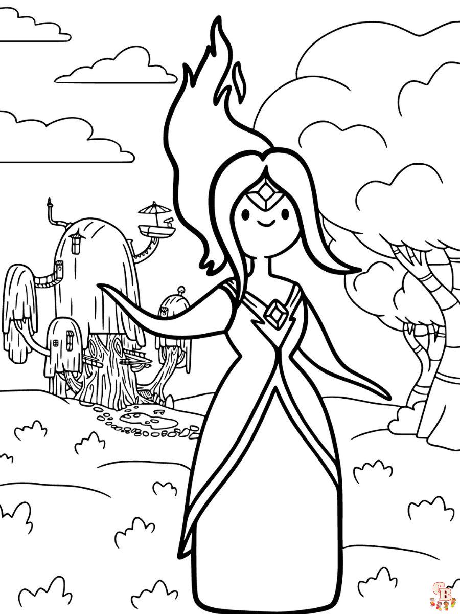 adventure time flame princess coloring page