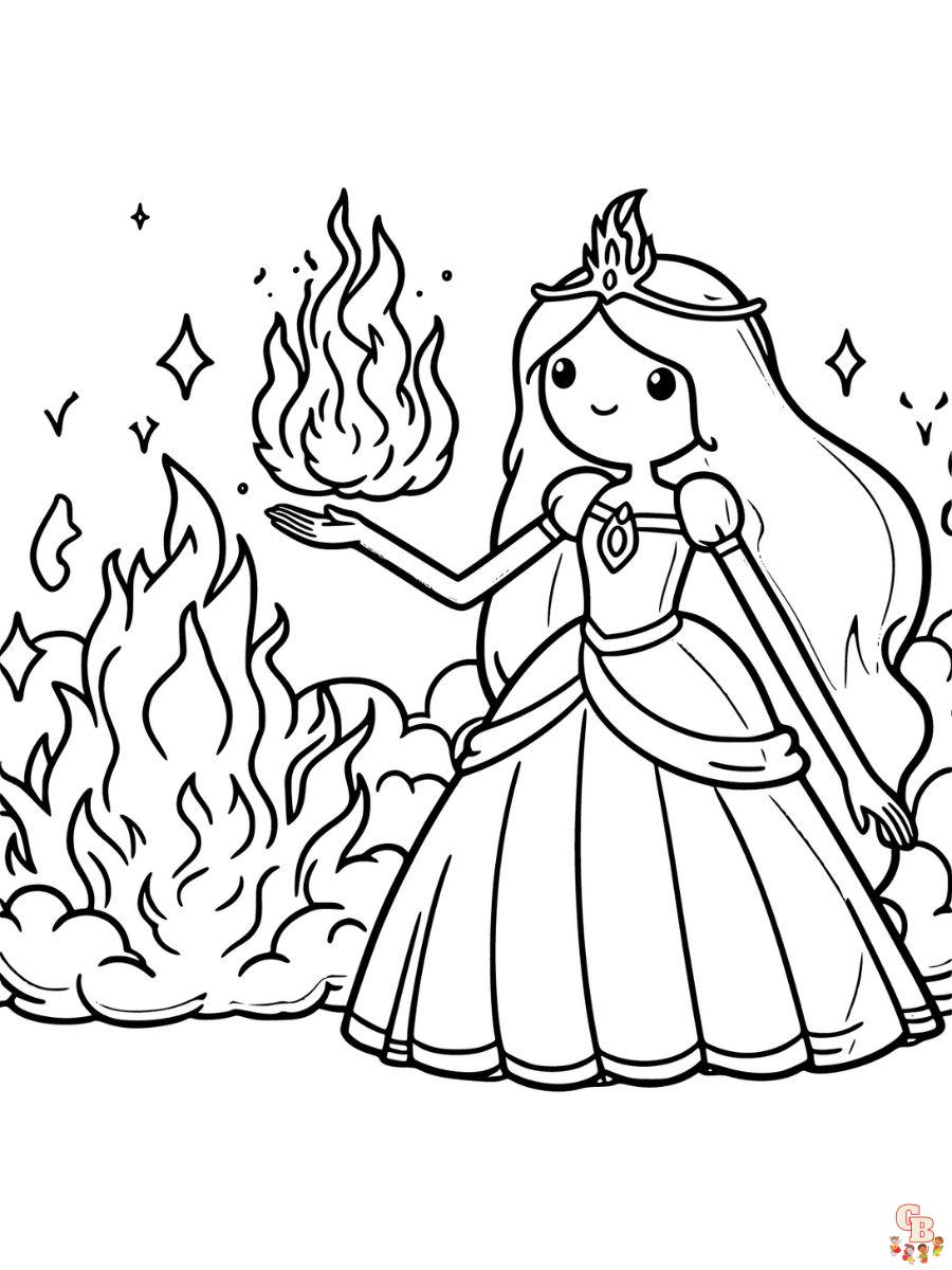 adventure time flame princess desene de colorat