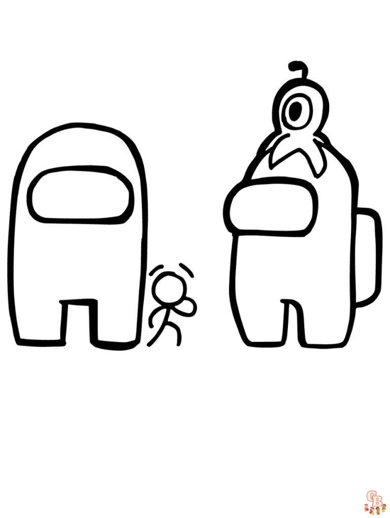 Among Us Coloring Pages Free & Printable for Kids