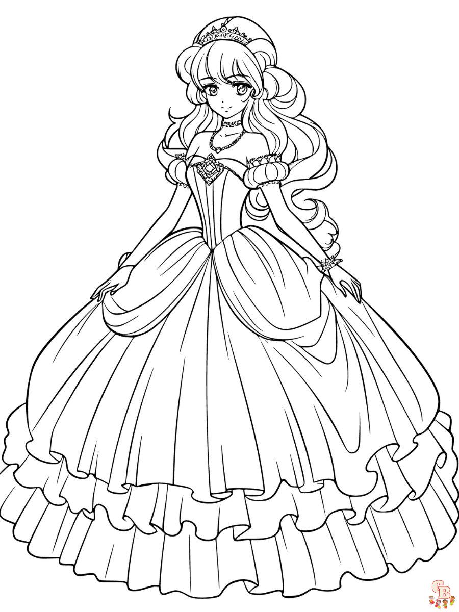 anime princess coloring pages