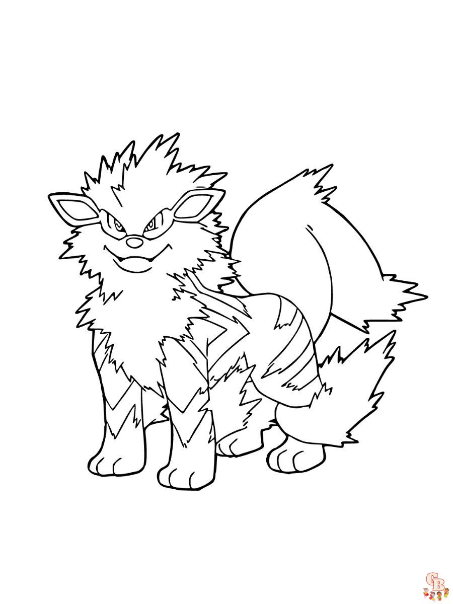 arcanine coloring pages