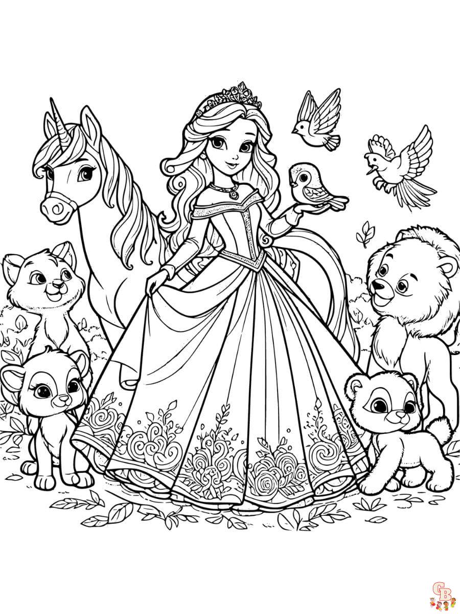 aurora and prince princess coloring pages